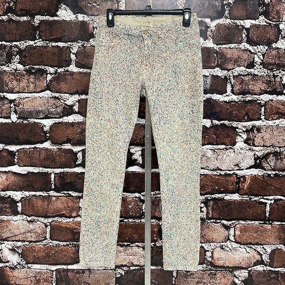 MiH Jeans Beige Denim Splatter Bonn High Rise Super Skinny Italy Size 28 - Picture 5 of 13